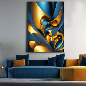Blue and Gold Abstract Art | MusaArtGallery™ 