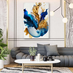Blue and Gold Abstract Canvas | MusaArtGallery™ 