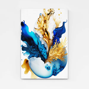 Blue and Gold Abstract Canvas | MusaArtGallery™ 