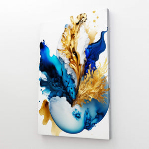 Blue and Gold Abstract Canvas | MusaArtGallery™ 