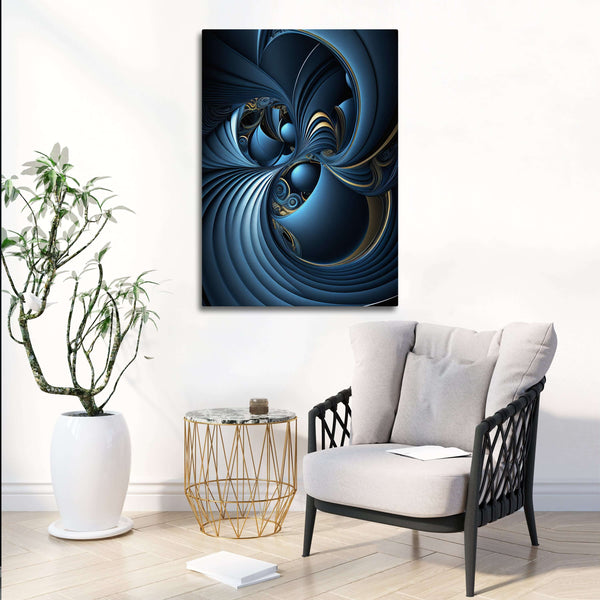Blue and Gold Abstract Wall Art | MusaArtGallery™ 