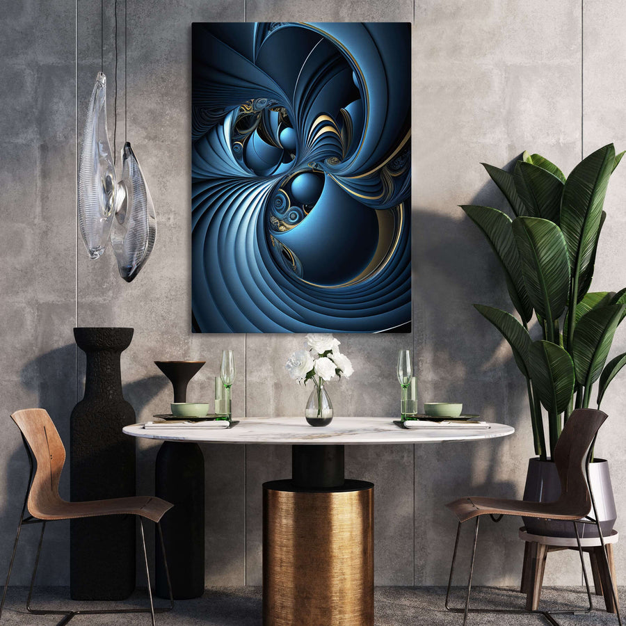 Blue and Gold Abstract Wall Art MusaArtGallery™