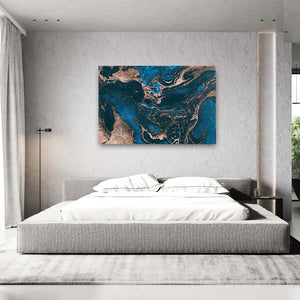 Blue and Gold Marble Wall Art | MusaArtGallery™ 