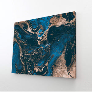 Blue and Gold Marble Wall Art | MusaArtGallery™ 