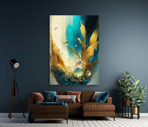 Blue and Gray Abstract Wall Art | MusaArtGallery™ 