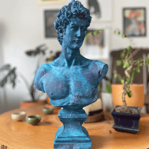 Navy Blue David Bust Statue - David Bust Statue for Sale