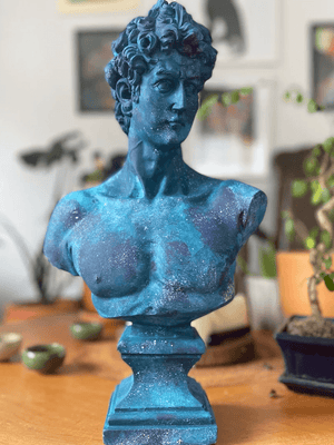 Navy Blue David Bust Statue - David Bust Statue for Sale