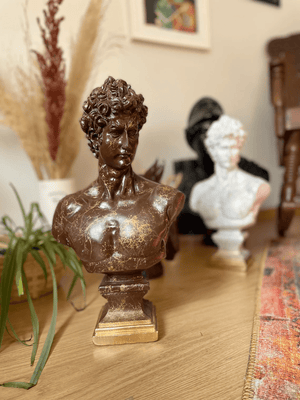 Brown David Bust Statue - David bust statue for sale