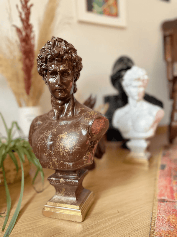 Brown David Bust Statue - David bust statue for sale