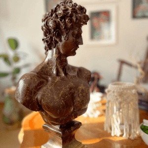 Brown David Bust Statue - David bust statue for sale