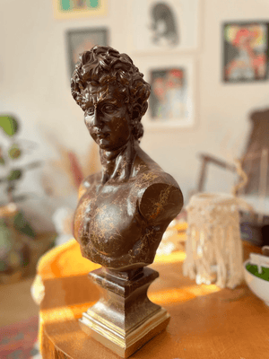 Brown David Bust Statue - David bust statue for sale
