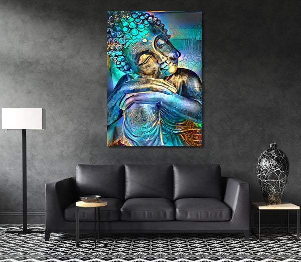 Blue Buddha Canvas - Modern Art on Canvas | MusaArtGallery™