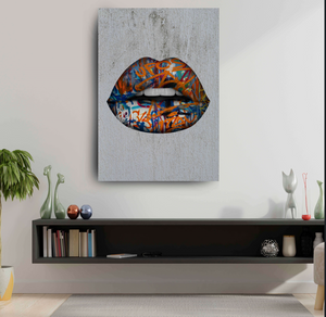 Street Graffiti Lips Art - Lips Canvas | MusaArtGallery™