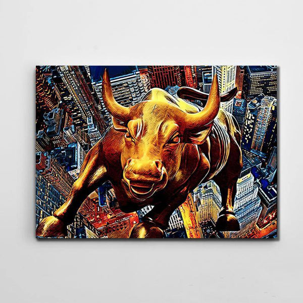 Wall Street Bull Canvas - Motivational Wall Art