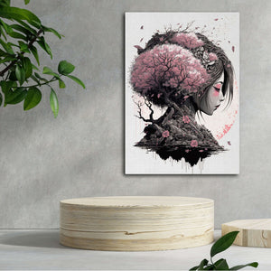 Geisha Japanese Cherry Blossom Wall Art | MusaArtGallery™ 