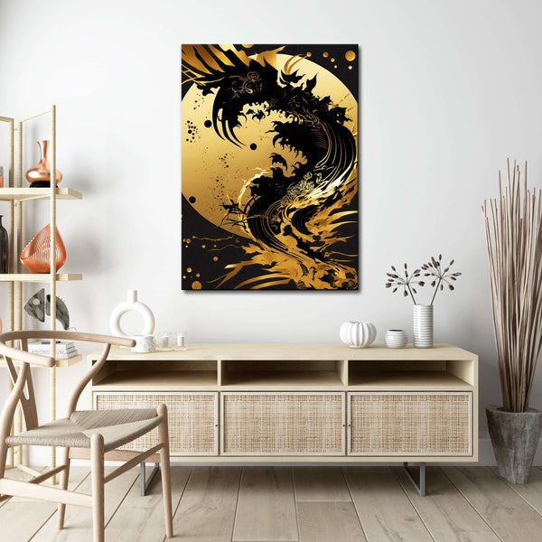 Gold Japanese Abstract Art | MusaArtGallery™