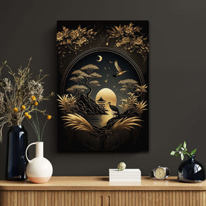 Gold Japanese Art Canvas | MusaArtGallery™ 