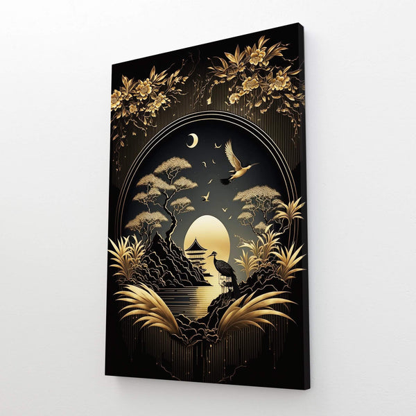 Gold Japanese Art Canvas | MusaArtGallery™ 