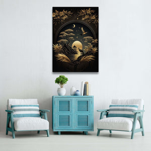Gold Japanese Art Canvas | MusaArtGallery™ 