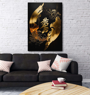 Gold Japanese Canvas Art | MusaArtGallery™ 