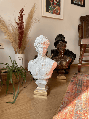 Gold Strip David Bust Statue - David bust staute for sale