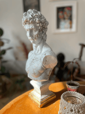 Gold Strip David Bust Statue - David bust staute for sale