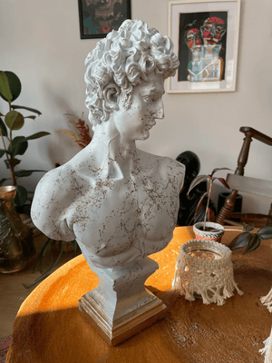Gold Strip David Bust Statue - David bust staute for sale
