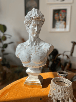 Gold Strip David Bust Statue - David bust staute for sale
