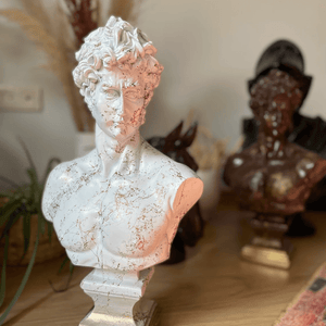 Gold Strip David Bust Statue - David bust staute for sale