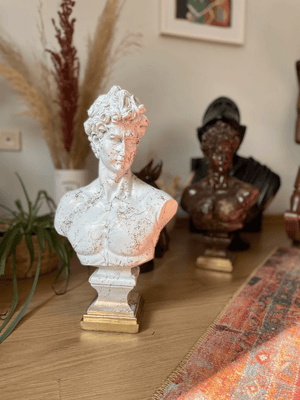 Gold Strip David Bust Statue - David bust staute for sale