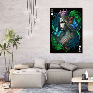 Green Queen of Spades artwork | MusaArtGallery™