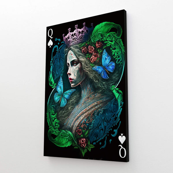 Green Queen of Spades artwork | MusaArtGallery™