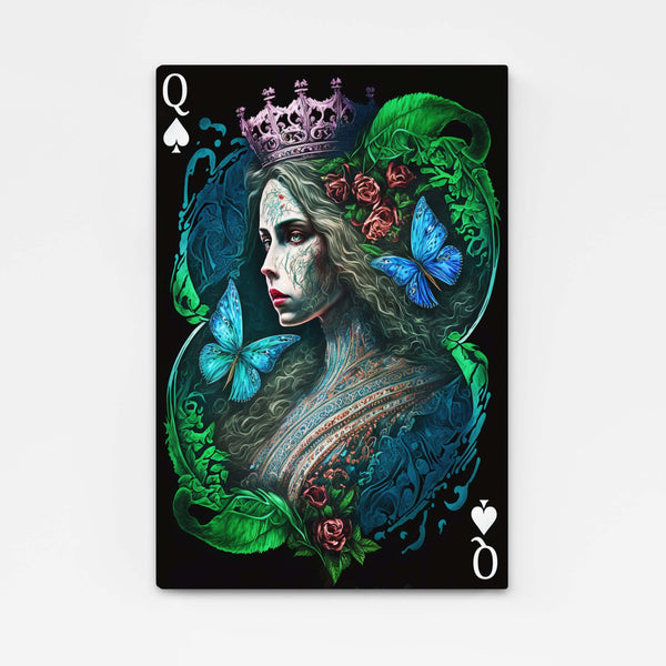 Green Queen of Spades artwork | MusaArtGallery™