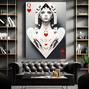 Grey Queen of Hearts Art | MusaArtGallery™
