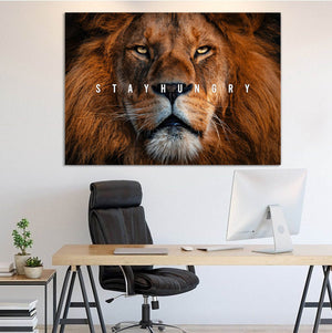 Stay Hungry Lion Canvas - Lion Wall Art