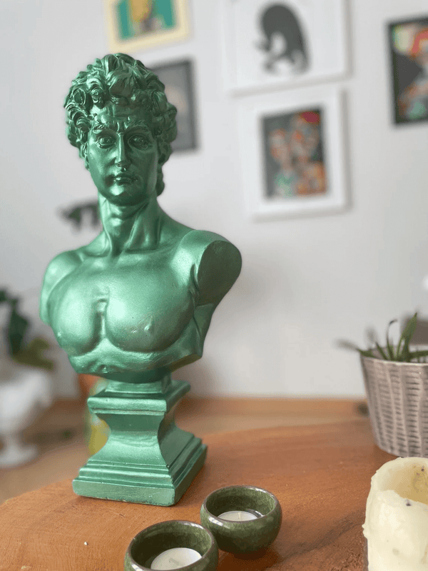 Mint Green David Bust Statue- David Bust Statue for Sale
