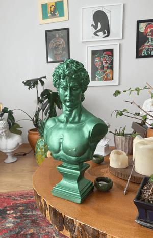 Mint Green David Bust Statue- David Bust Statue for Sale