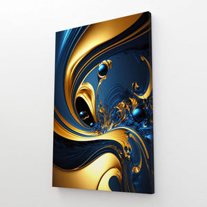 Navy Blue and Gold Abstract Wall Art | MusaArtGallery™ 