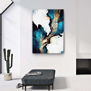 Navy Blue and Gold Wall Art | MusaArtGallery™ 