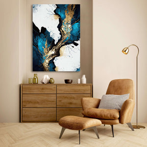 Navy Blue and Gold Wall Art | MusaArtGallery™ 