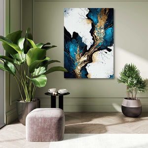 Navy Blue and Gold Wall Art | MusaArtGallery™ 