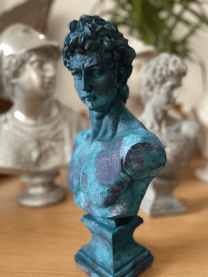 Navy Blue David Bust Statue - David Bust Statue for Sale