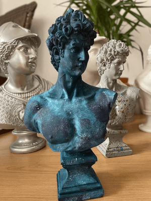 Navy Blue David Bust Statue - David Bust Statue for Sale