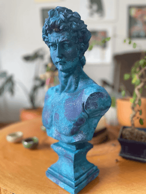 Navy Blue David Bust Statue - David Bust Statue for Sale
