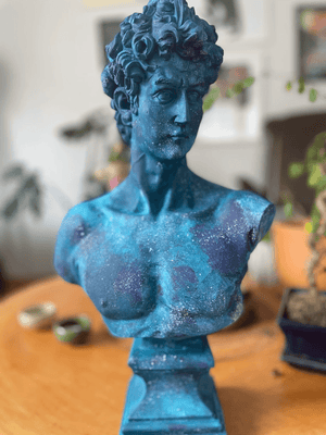 Navy Blue David Bust Statue - David Bust Statue for Sale