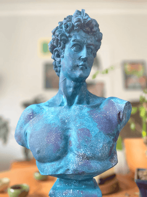 Navy Blue David Bust Statue - David Bust Statue for Sale