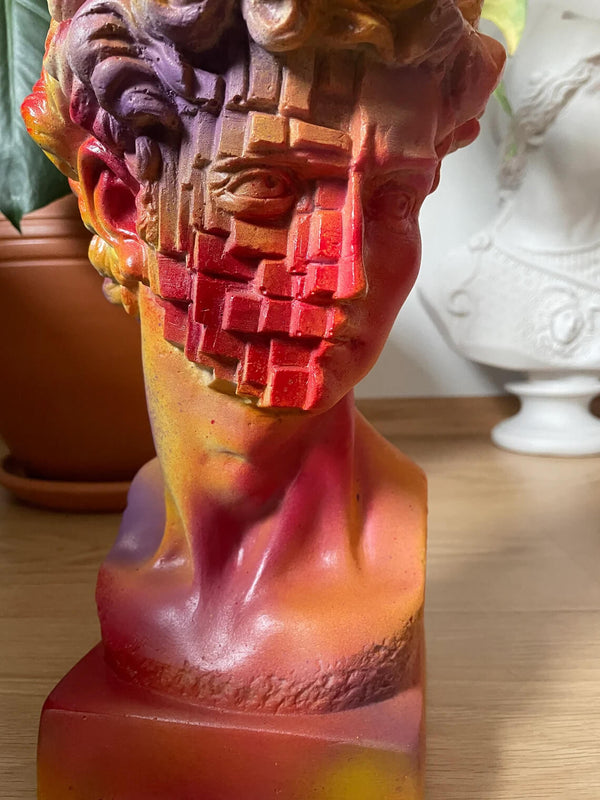 Orange David Head Sculpture - David Bust | MusaArtGallery™
