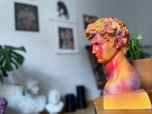 Orange David Head Sculpture - David Bust | MusaArtGallery™