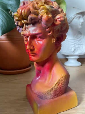 Orange David Head Sculpture - David Bust | MusaArtGallery™