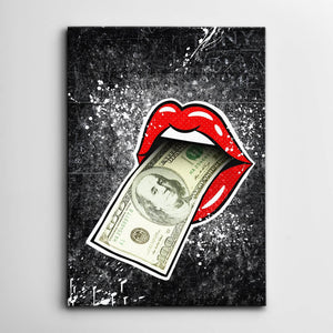 Money Pop Lips Art - Lips Canvas | MusaArtGallery™